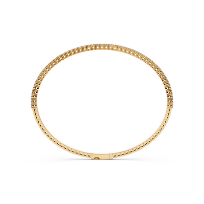 14K Yellow Gold Halfway Diamond Flexi Bangle