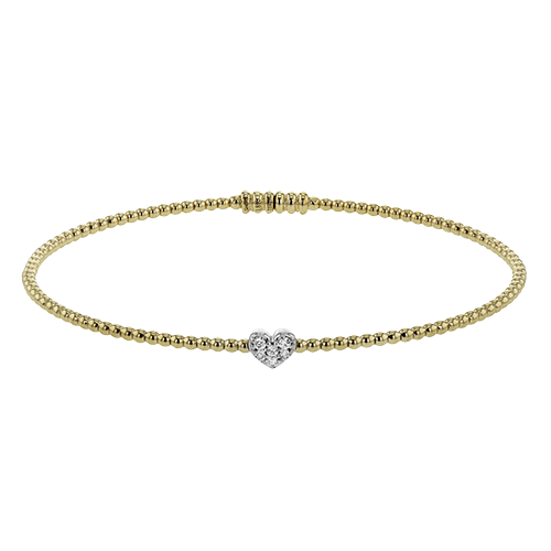 Simon G 14K Two Tone Diamond Heart Bangle