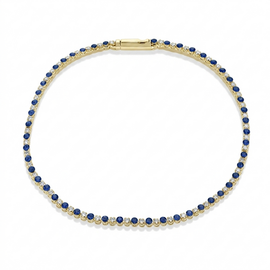 Simon G 14K White Gold Blue Sapphire& Diamond Bracelet