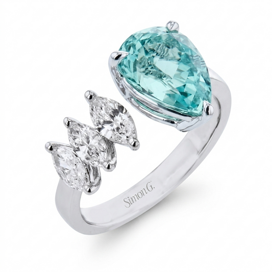 Simon G. Aquamarine & Diamond Ring