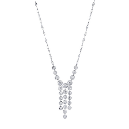 Shy 14K White Gold Drop Diamond Sparkle Chain Necklace