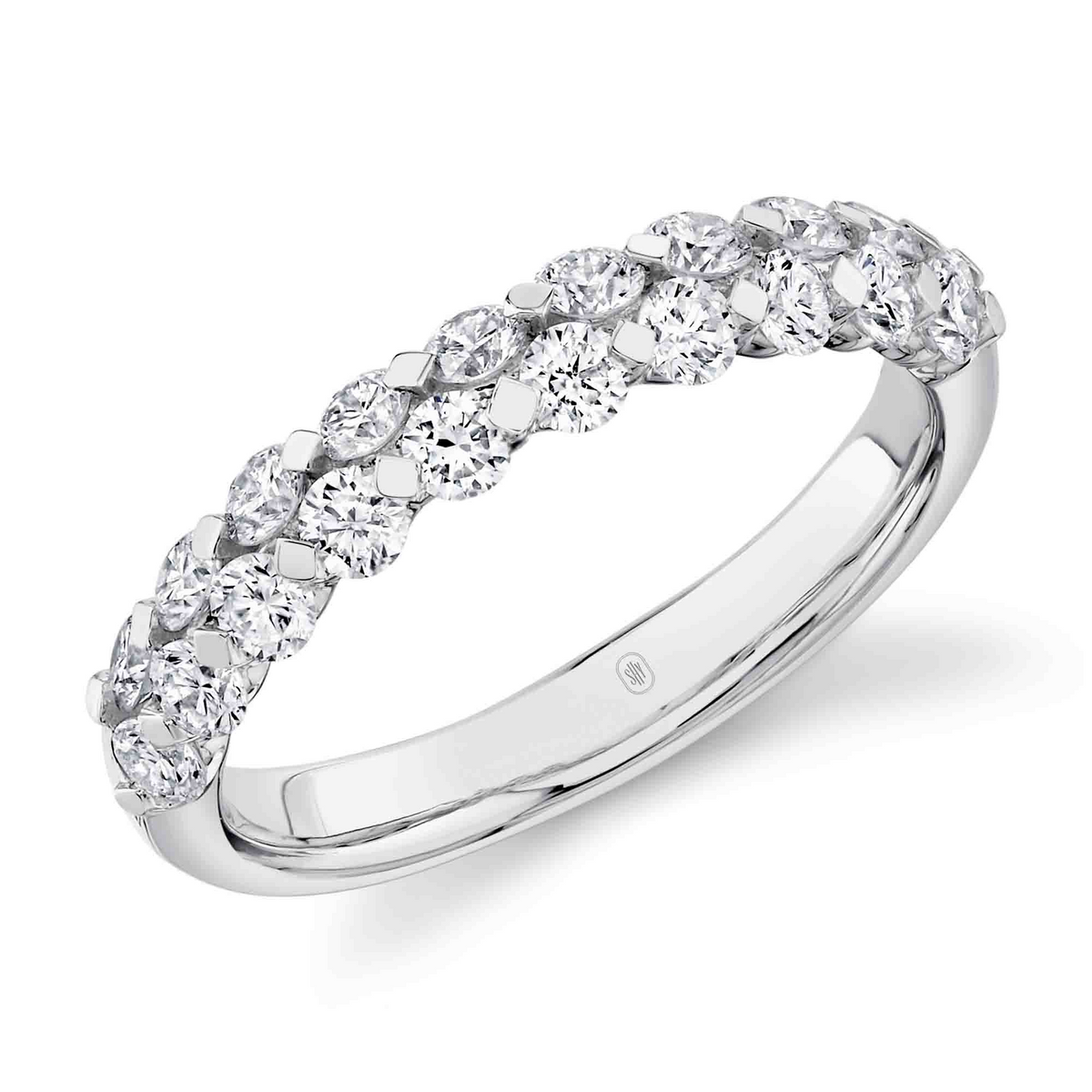 Shy 14K White Gold Shared Prong Diamond Band