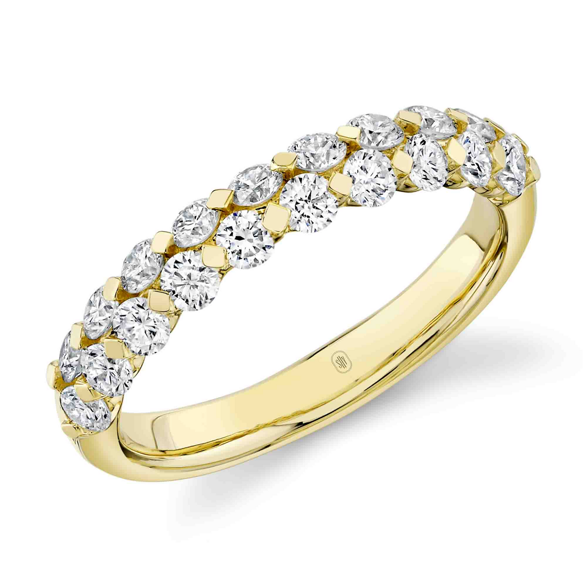Shy 14K Yellow Gold Shared Prong Diamond Band