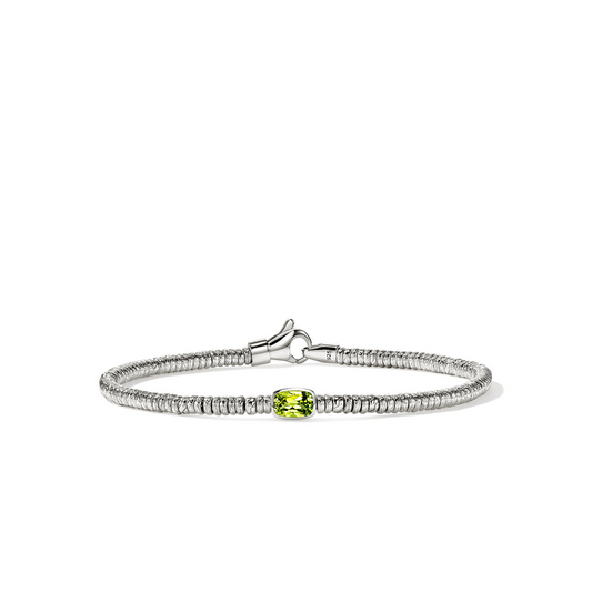 John Hardy Sterling Silver Heishi Peridot Rondel Bracelet