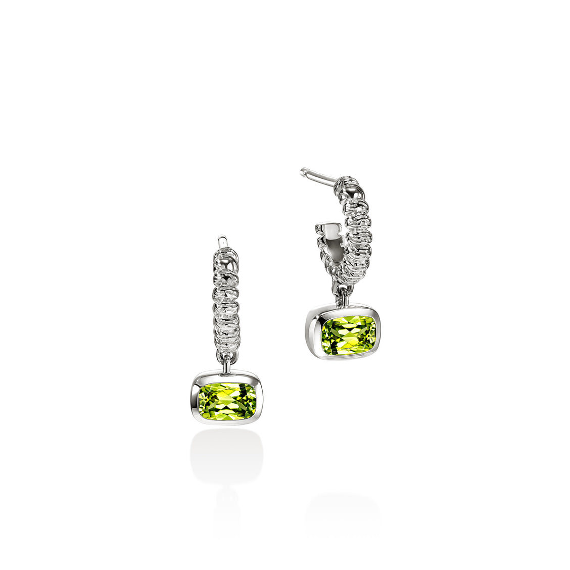 John Hardy Sterling Silver Peridot Heishi Drop Earrings