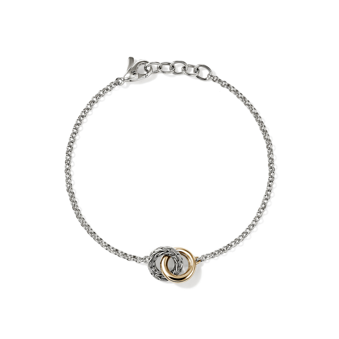 John Hardy Essentials 14K Yellow Gold and Silver Interlinking Bracelet