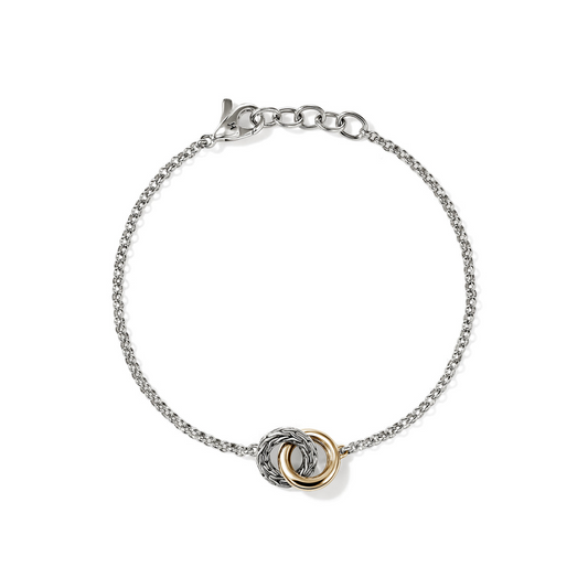 John Hardy Essentials 14K Yellow Gold and Silver Interlinking Bracelet