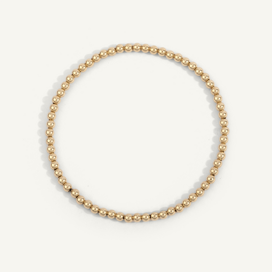 Dee Berkley 3Mm Shine Bright Gold Filled Beaded Bracelet