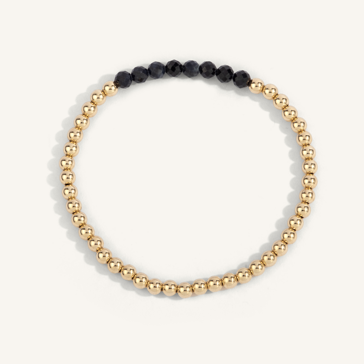 Dee Berkley Sapphire & Gold Beaded Bracelet