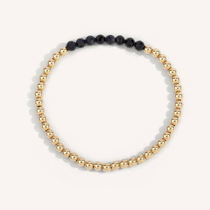 Dee Berkley Sapphire & Gold Beaded Bracelet