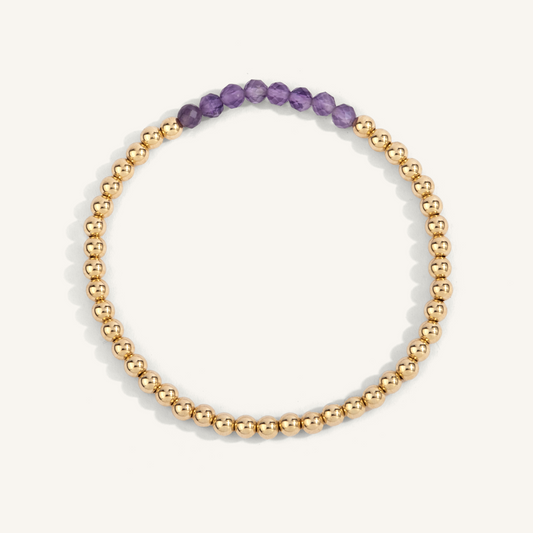 Dee Berkley Shine Bright Birthstone Mini Bead Bracelet- February