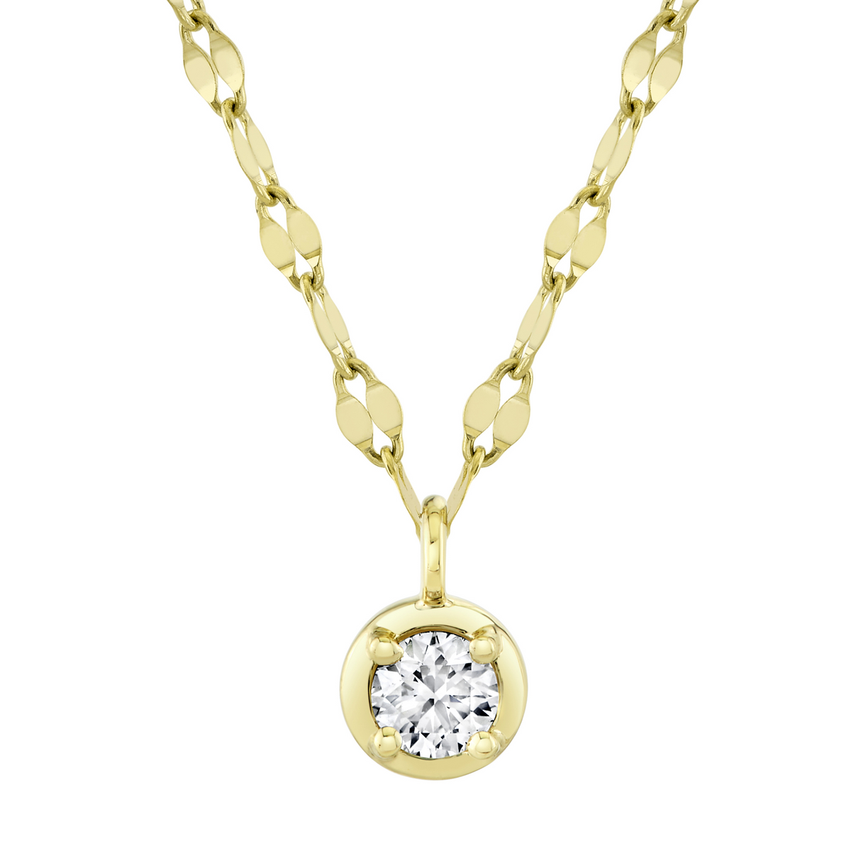 Shy 14K Yellow Gold Diamond Station Sparkle Chain Necklace