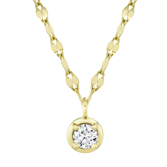Shy 14K Yellow Gold Diamond Station Sparkle Chain Necklace