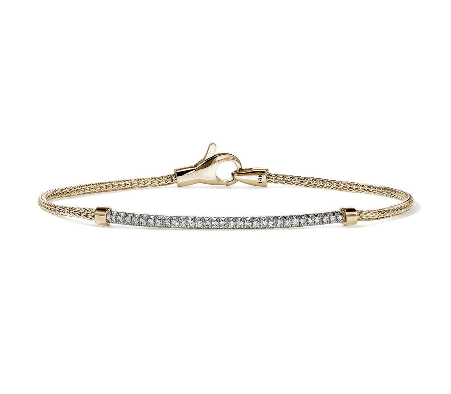 John Hardy 14K Yellow Gold Essential Pavé Diamond Bracelet