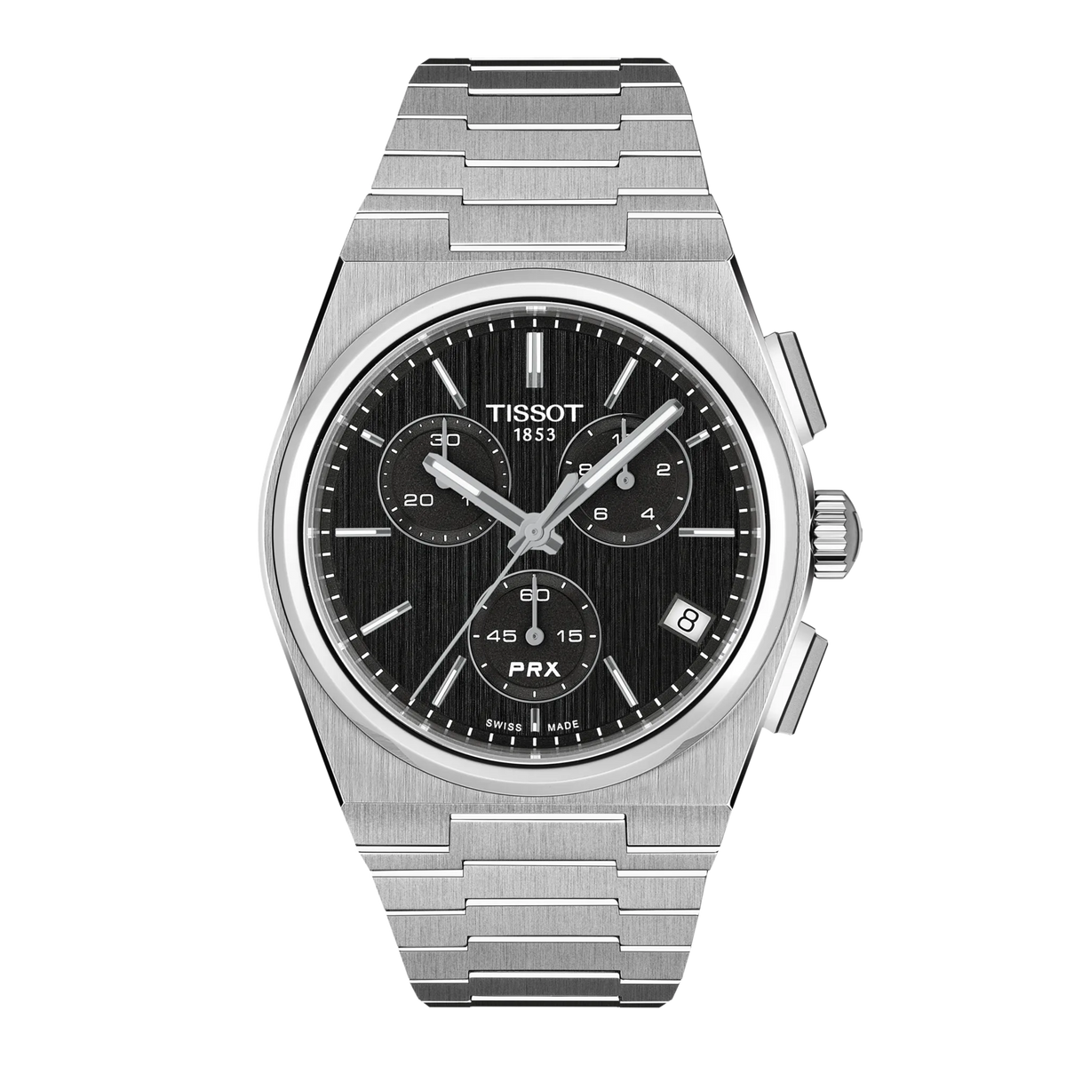 Tissot Prx 41Mm Stainless Steel Black Dial Quartz Chronograph Watch