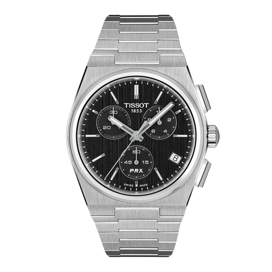 Tissot Prx 41Mm Stainless Steel Black Dial Quartz Chronograph Watch