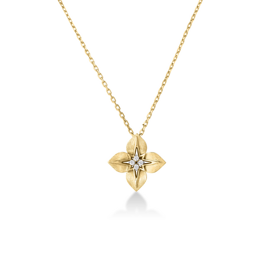 Roberto Coin 18K Two Tone Princess Star Diamond Star Necklace