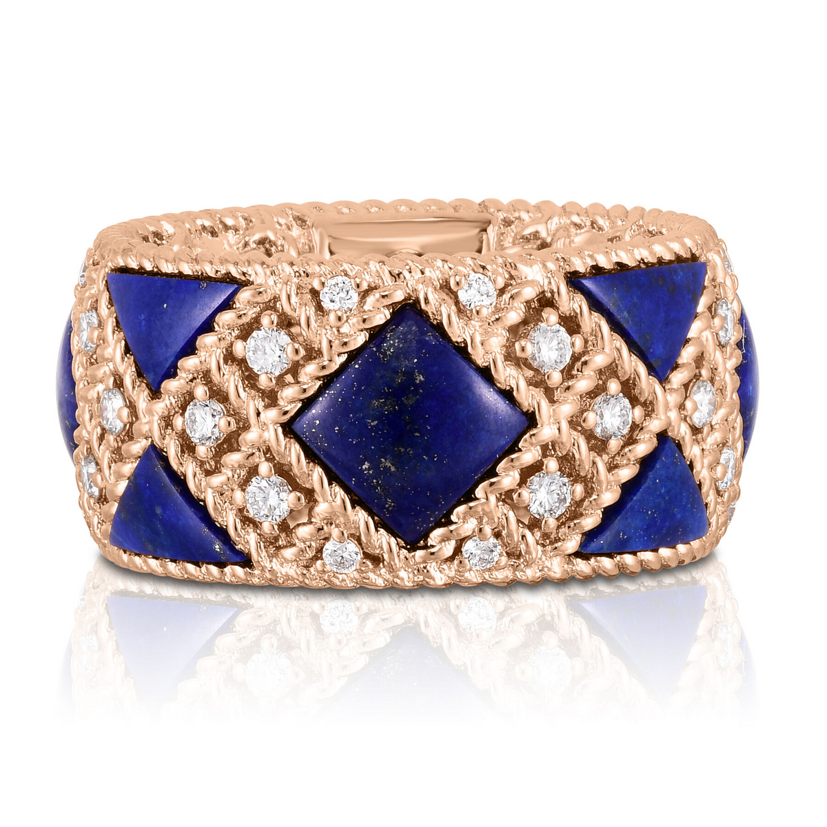 Roberto Coin 18K Rose Gold Palazzo Ducale Diamond And Lapis Ring
