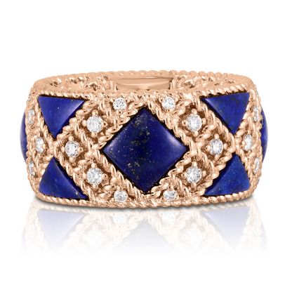 Roberto Coin 18K Rose Gold Palazzo Ducale Diamond And Lapis Ring