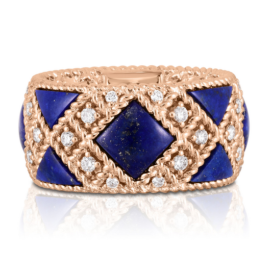Roberto Coin 18K Rose Gold Palazzo Ducale Diamond And Lapis Ring