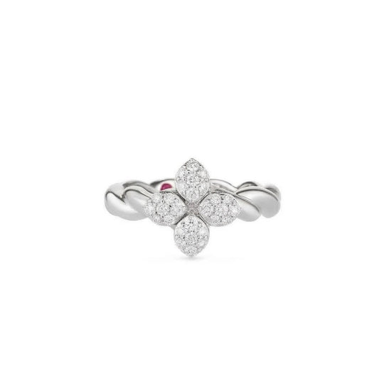 Roberto Coin 18K White Gold Love In Verona Diamond Twist Ring