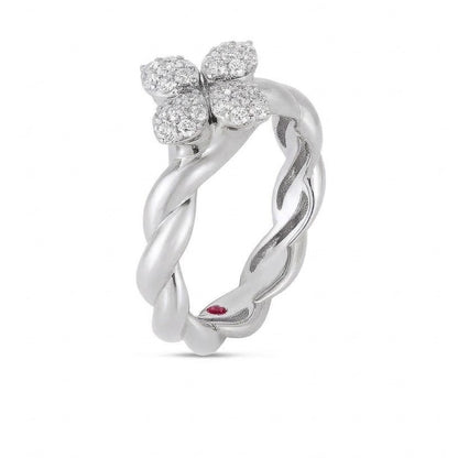 Roberto Coin 18K White Gold Love In Verona Diamond Twist Ring