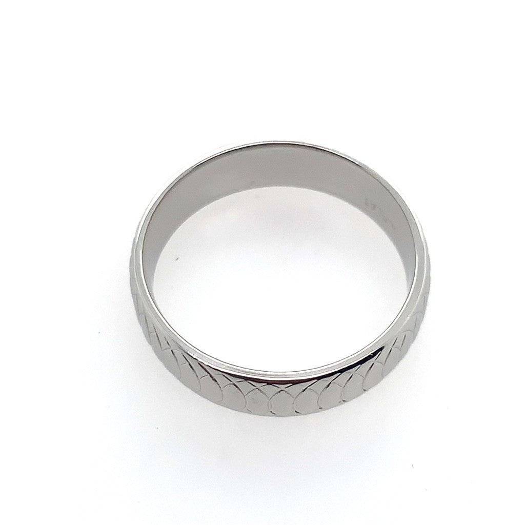 Estate Platinum Band W/ Circle Pattern