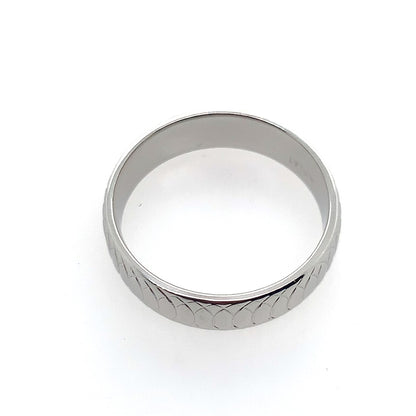 Estate Platinum Band W/ Circle Pattern