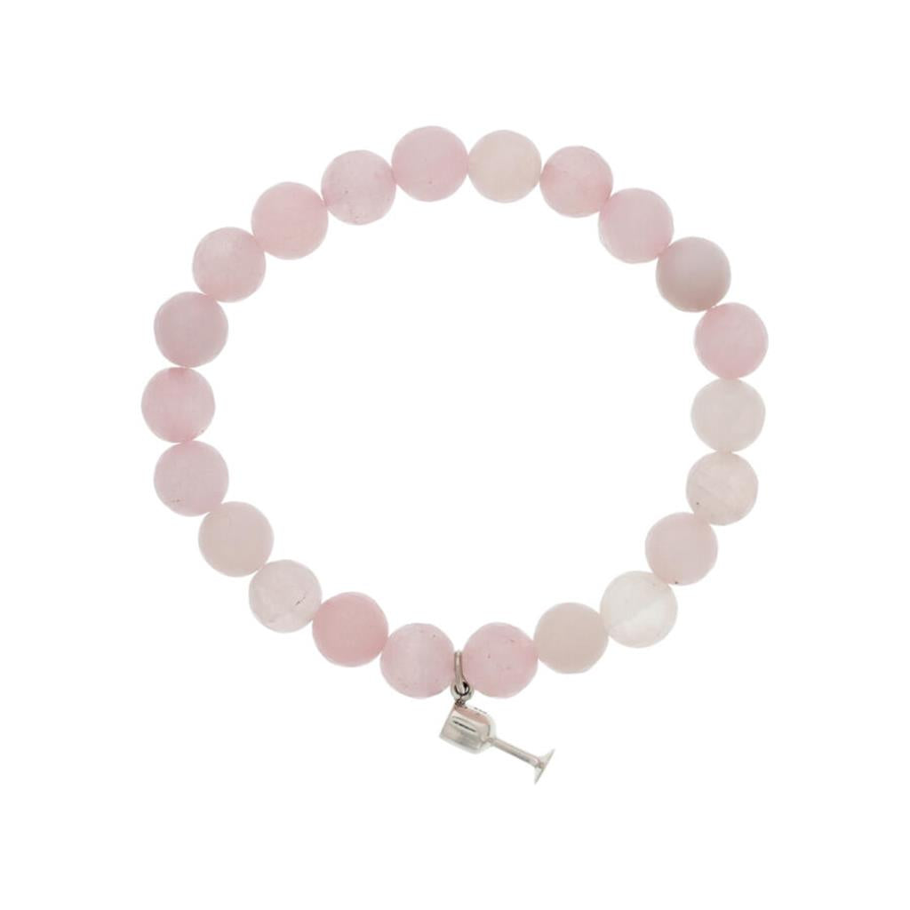 Dee Berkley "Sip Sip Hooray" Rose Quartz Beaded Bracelet