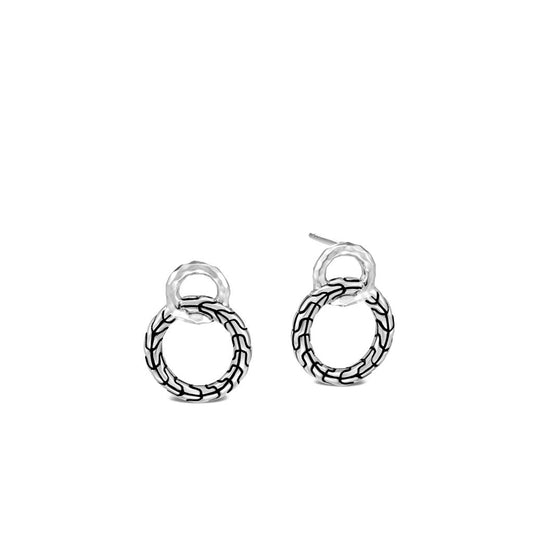 John Hardy Carved Chain Interlink Stud Earrings