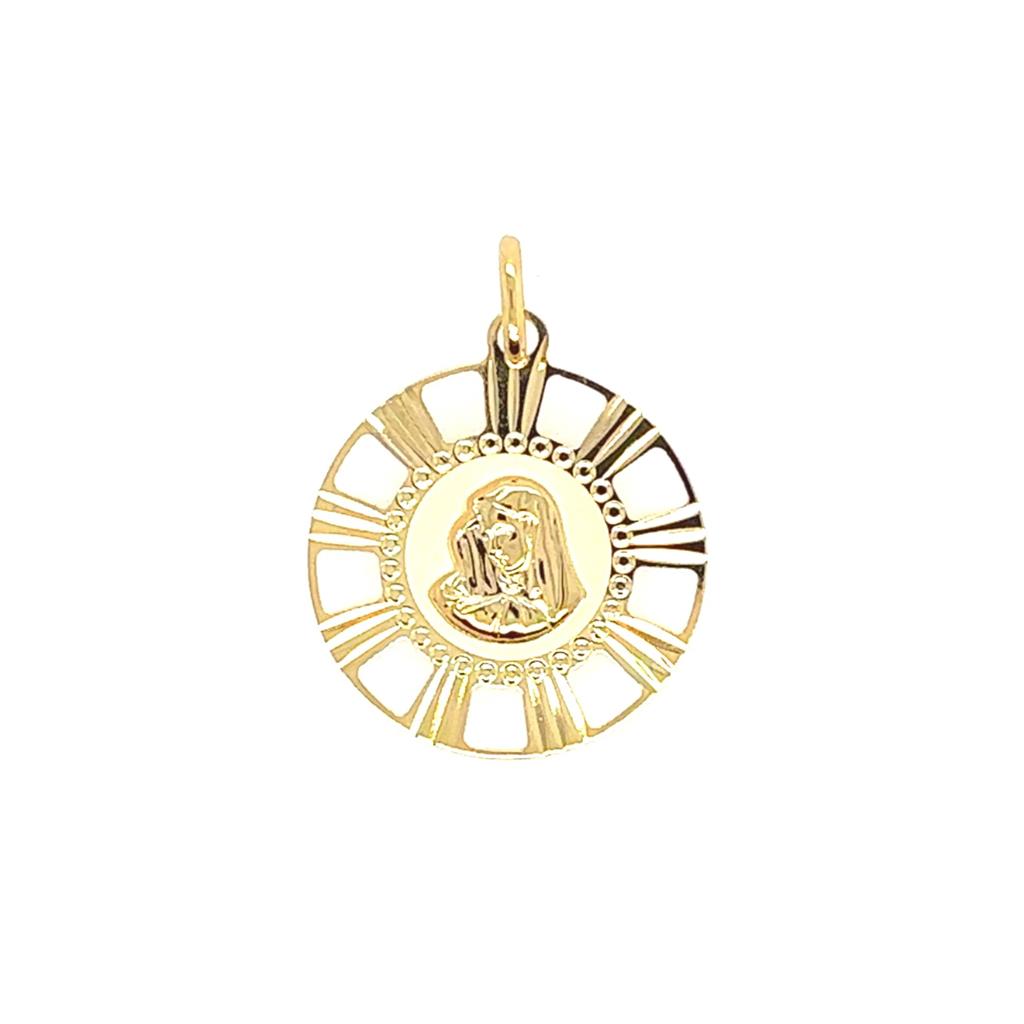 Rolland's Designs 14K Gold Two-Tone Madonna Filgree Pendant