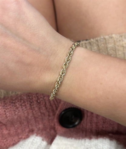 Estate 18K Yellow Gold Rope Bracelet