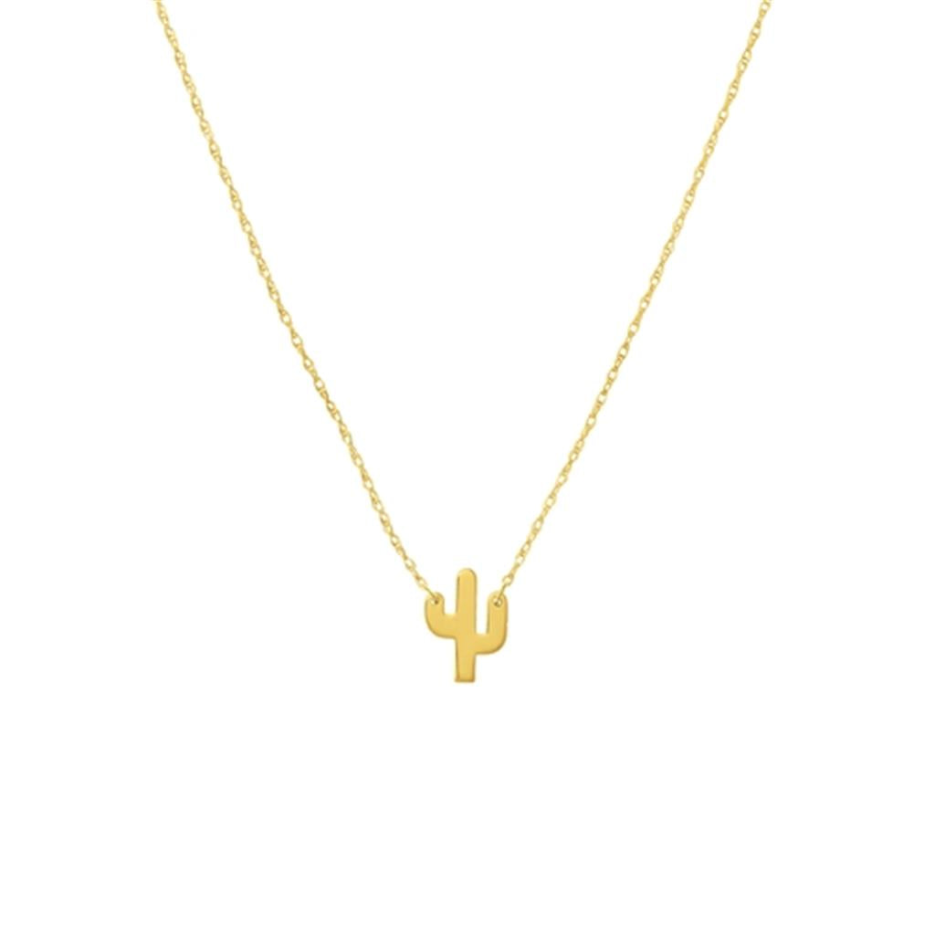 14k Mini Cactus Pendant