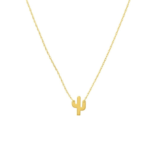 14k Mini Cactus Pendant