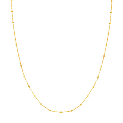 Gold 18" 1.7Mm Bead Station Saturn Chain