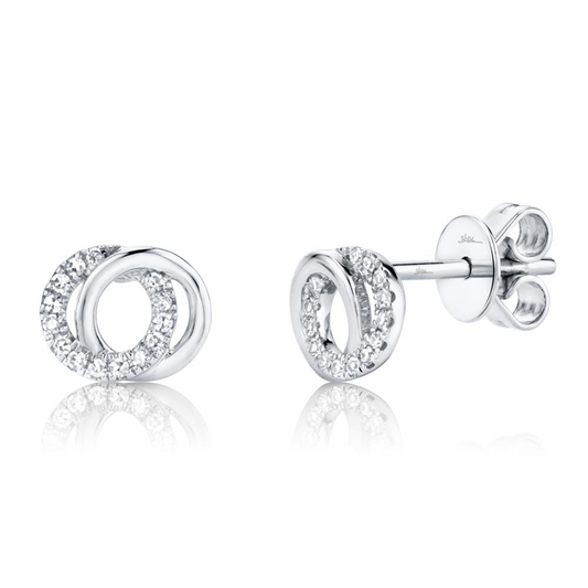 Shy 14Kw Diamond Love Knot Earrings