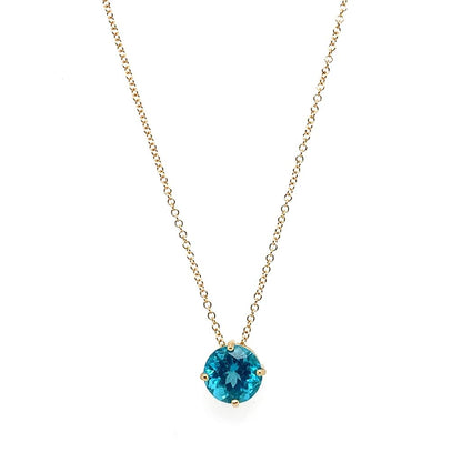 Rolland's Designs 14K Yellow Gold Solitare Apatite Necklace