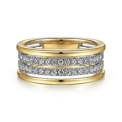 Gabriel 14K Diamond Multi-Row Ring