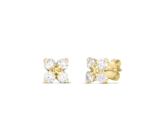 Roberto Coin 18K Diamond Verona Flower Stud Earrings