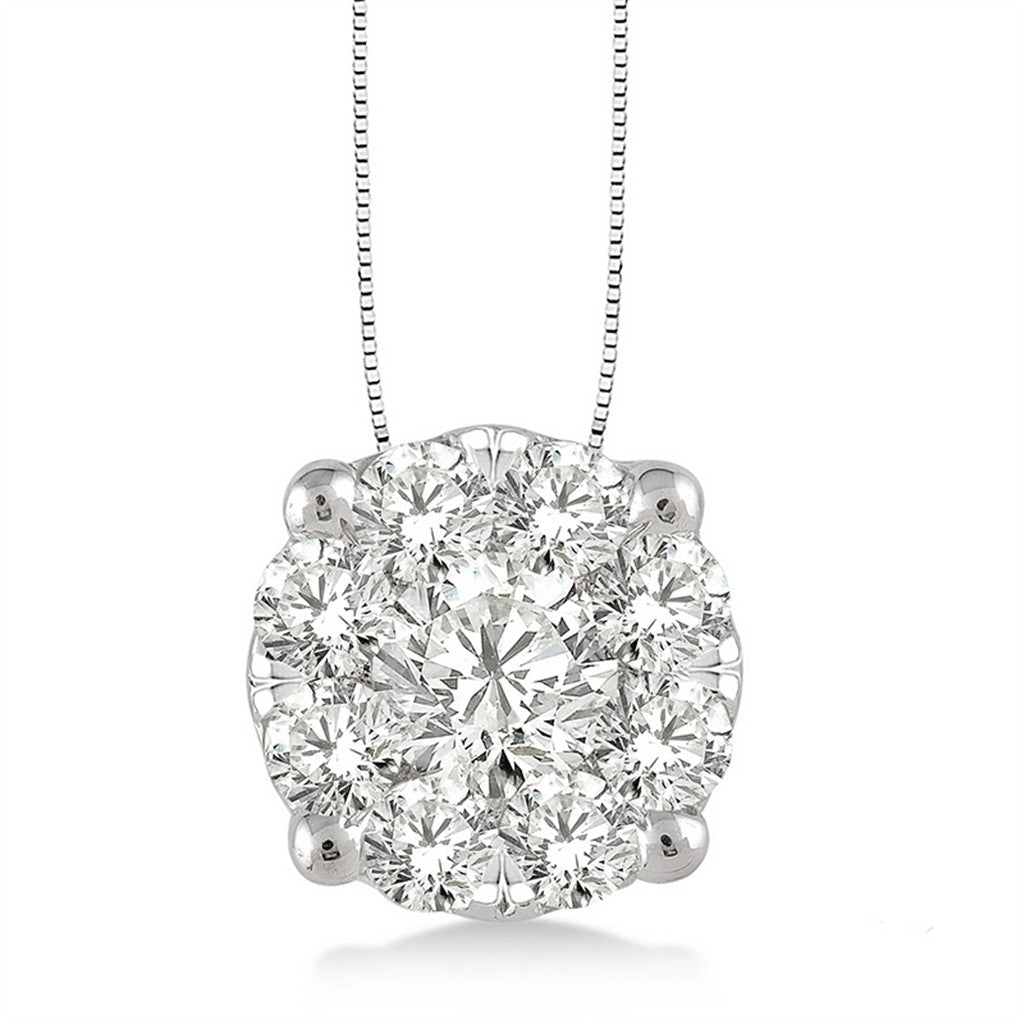 Rolland's Designs Diamond Cluster Pendant- 1.00 Cts
