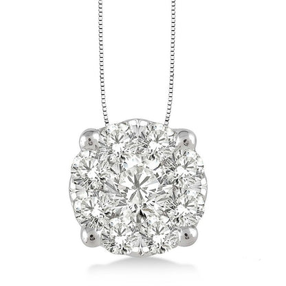 Rolland's Designs Diamond Cluster Pendant- 1.00 Cts