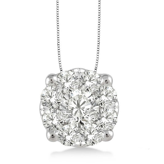 Rolland's Designs Diamond Cluster Pendant- 1.00 Cts