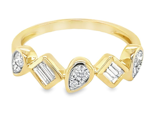 Dilamani 14K Gold & Diamond Pivoting Shape Ring