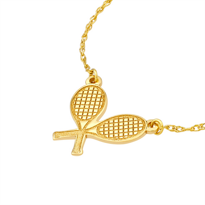 Rolland's Designs 14K Gold Tennis Racket Necklace