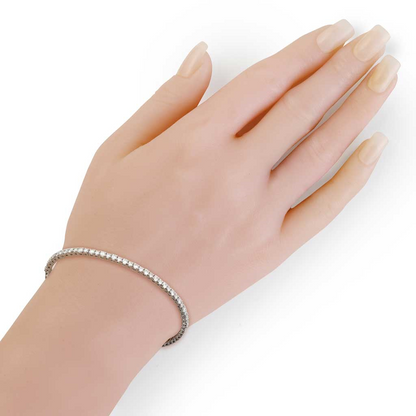 Rolland's Design Diamond Tennis Bangle with Flexible Band