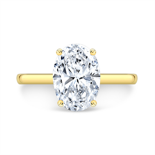 White Gold Lab Grown Diamond Oval Solitare Engagement Ring
