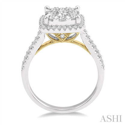 Rolland's Designs Cushion Shape Diamond Cluster Ring -1.00ct