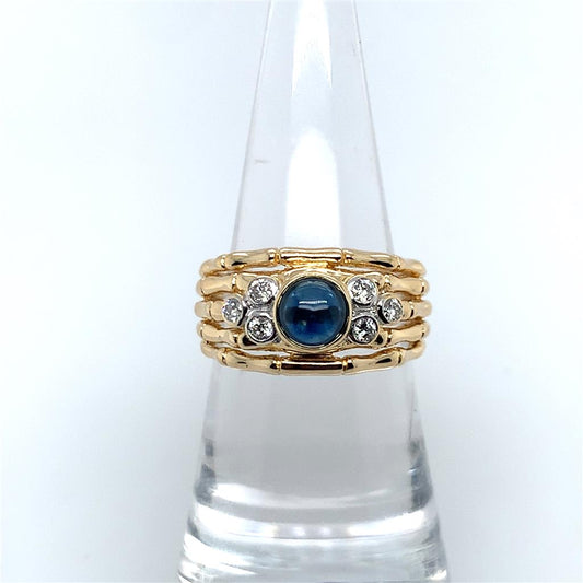 Estate 18K LeVian Sapphire And Diamond Ring
