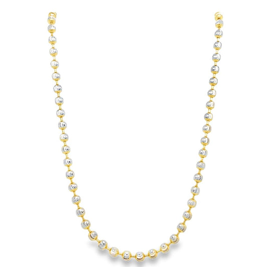 Estate 22K Two-Tone Beaded Chain