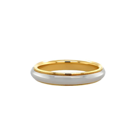 Estate18K Yellow Gold & Platinum 4Mm Band